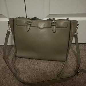 Rebecca Minkoff Leather Gray Zipper Work Tote